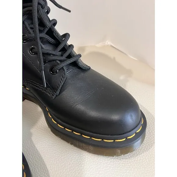 Dr. Martens 1460 W Women's Black Smooth Leather Boots Sz 7 L EUC!
