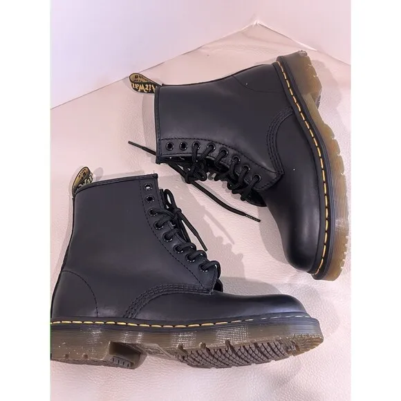 Dr. Martens 1460 W Women's Black Smooth Leather Boots Sz 7 L EUC!