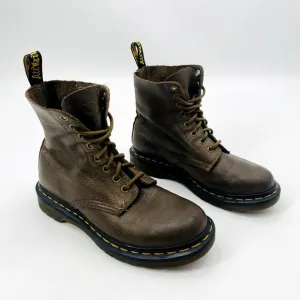 Dr. Martens 6 green Leather Lace-Up Boots
