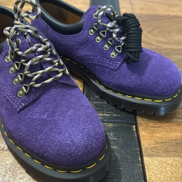 Dr. Martens 8053 Ben Long Rare Purple Napped Suede Lace-Up Oxford Shoes
