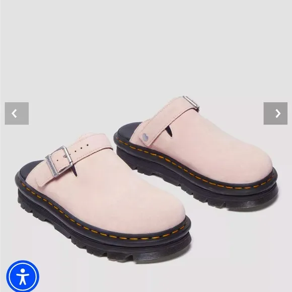 Dr. martens baby pink mule clog zebzag shoes platform