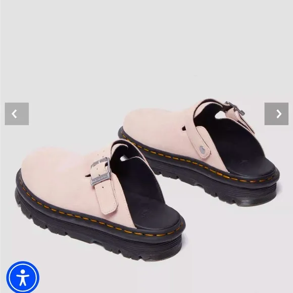 Dr. martens baby pink mule clog zebzag shoes platform