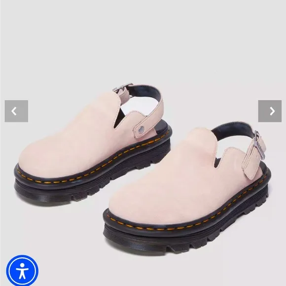 Dr. martens baby pink mule clog zebzag shoes platform