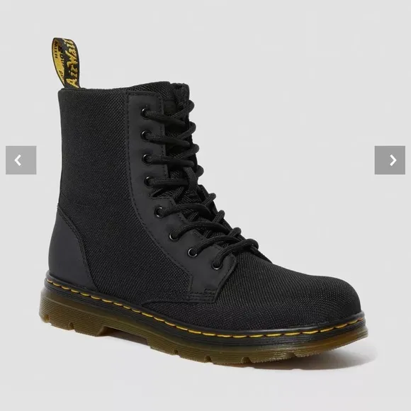 DR MARTENS BLACK COMBS J BLACK LACE UP &amp; ZIPPER ANKLE BOOTS SIZE Little kid 2
