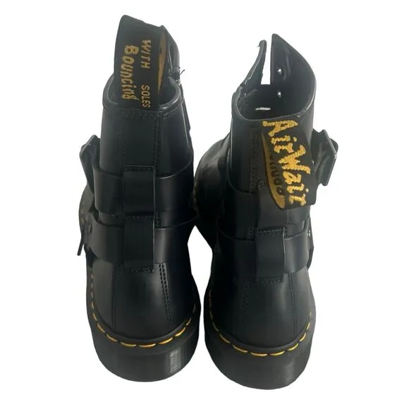 Dr Martens Boots Mens 13 Black Leather Cristofor Motorcycle Harness Biker NWOB