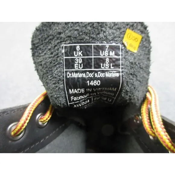 Dr Martens Boots Womens Size 8 Black‎ Leather 1460 Harper Lace Up Shoes