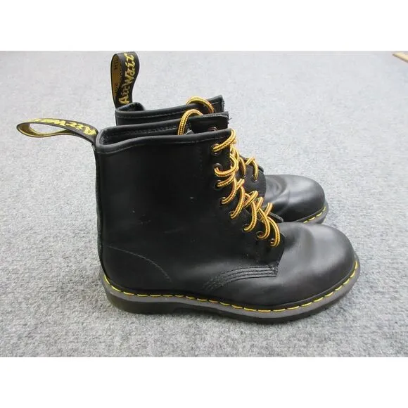 Dr Martens Boots Womens Size 8 Black‎ Leather 1460 Harper Lace Up Shoes