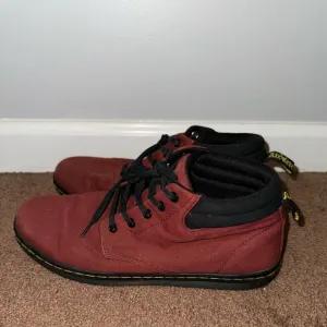 Dr Martens Docs Cherry Red Canvas Maleke Ankle Boots Mens 11