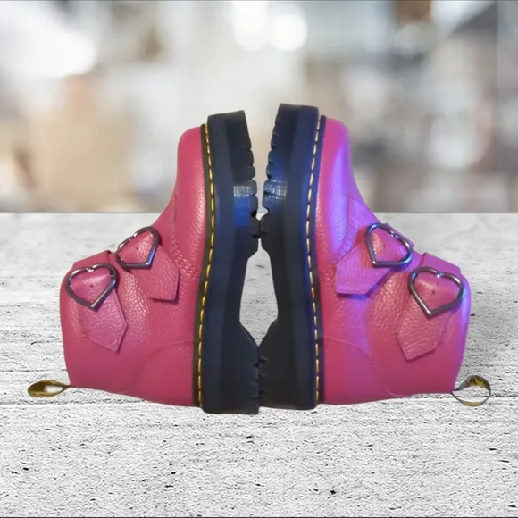 Dr Martens Fuschia Devon Heart Boots Size 8
