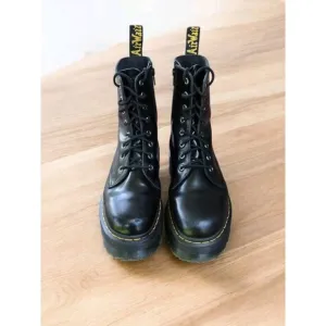 Dr Martens Jadon Platform Air Wair Boots Mens 9 Womens 10  Black Smooth Leather
