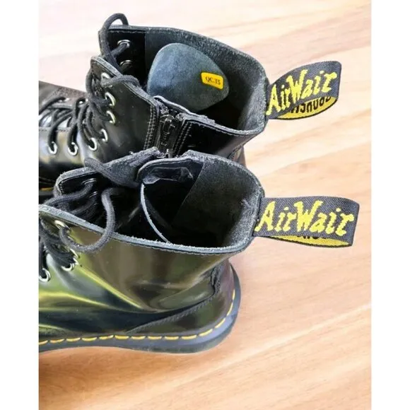 Dr Martens Jadon Platform Air Wair Boots Mens 9 Womens 10  Black Smooth Leather