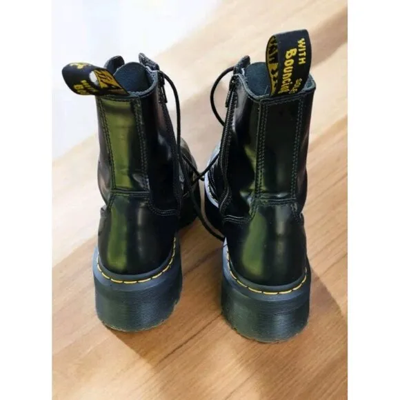 Dr Martens Jadon Platform Air Wair Boots Mens 9 Womens 10  Black Smooth Leather