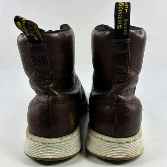 Dr. Martens Men's Doc Rigal Cordura Boots US 9 Brown Leather Lace-Up Air Wair