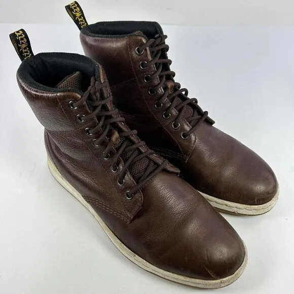 Dr. Martens Men's Doc Rigal Cordura Boots US 9 Brown Leather Lace-Up Air Wair