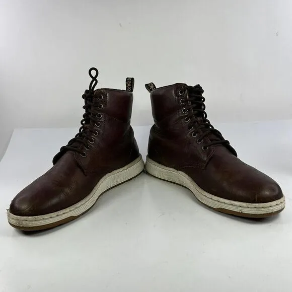 Dr. Martens Men's Doc Rigal Cordura Boots US 9 Brown Leather Lace-Up Air Wair