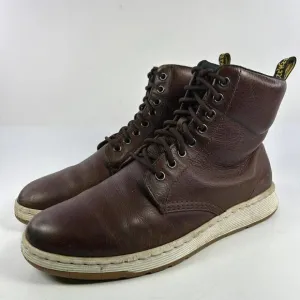 Dr. Martens Men's Doc Rigal Cordura Boots US 9 Brown Leather Lace-Up Air Wair