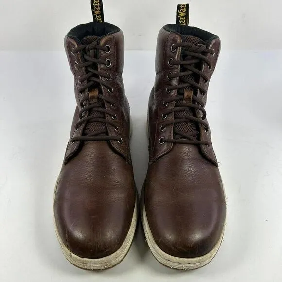 Dr. Martens Men's Doc Rigal Cordura Boots US 9 Brown Leather Lace-Up Air Wair