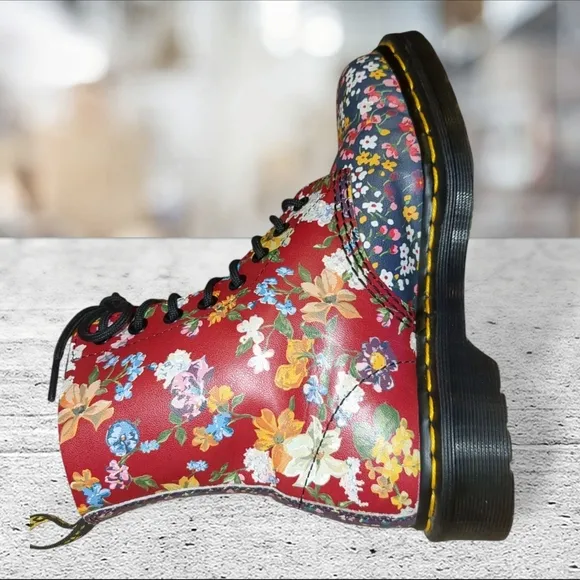 Dr Martens Pascal Floral Mashup Boots Size 6