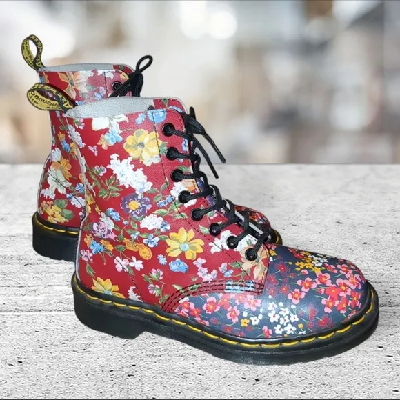 Dr Martens Pascal Floral Mashup Boots Size 6