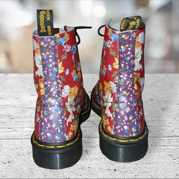 Dr Martens Pascal Floral Mashup Boots Size 6