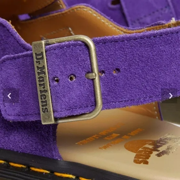 Dr. Martens Purple Buck Suede Men Shoes Jorge Slingback Made In England 042025
