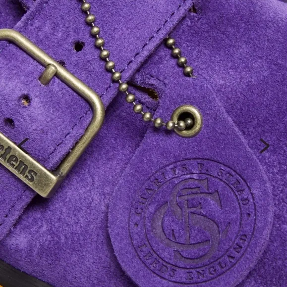 Dr. Martens Purple Buck Suede Men Shoes Jorge Slingback Made In England 042025