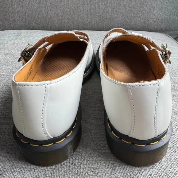 Dr. Martens Smooth Leather Mary Jane Shoes Boho White 8065 Smooth Leather Sz 10