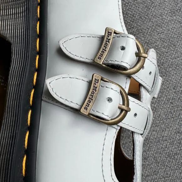 Dr. Martens Smooth Leather Mary Jane Shoes Boho White 8065 Smooth Leather Sz 10
