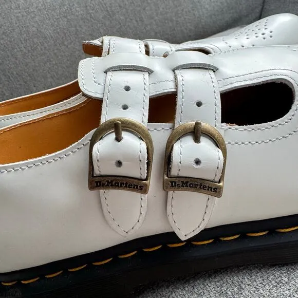 Dr. Martens Smooth Leather Mary Jane Shoes Boho White 8065 Smooth Leather Sz 10
