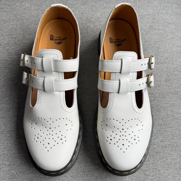 Dr. Martens Smooth Leather Mary Jane Shoes Boho White 8065 Smooth Leather Sz 10