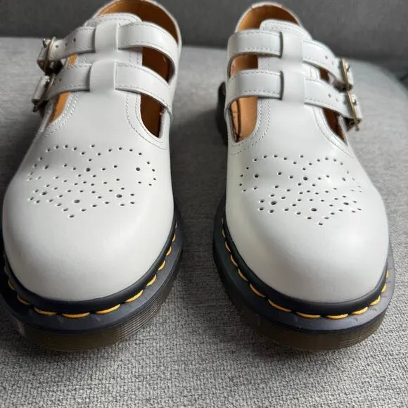Dr. Martens Smooth Leather Mary Jane Shoes Boho White 8065 Smooth Leather Sz 10