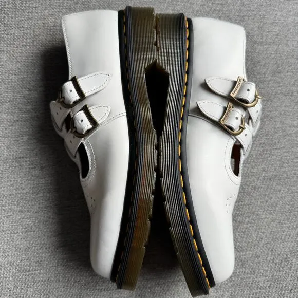 Dr. Martens Smooth Leather Mary Jane Shoes Boho White 8065 Smooth Leather Sz 10