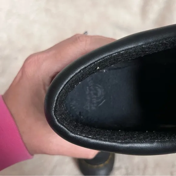 Dr Martens Vintage 3A78 Black Leather Monk Strap Gum Sole Platform Shoes Sz 6
