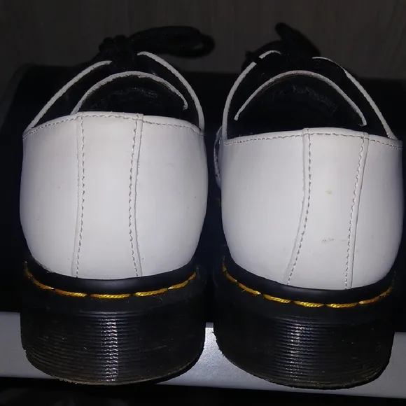 Dr Martens White Shoes with Sun and Moon Design