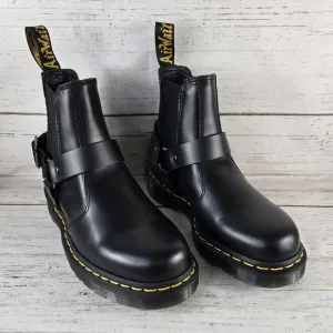 Dr. Martens Wincox Smooth Leather Buckle Moto Chelsea Black Boots Women's Size 8