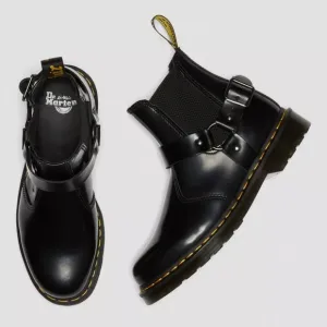 DR. MARTENS WINCOX SMOOTH LEATHER BUCKLE MOTO CHELSEA BOOTS Size 6 Women’s