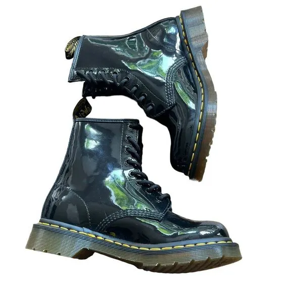 Dr. Martens Women’s 1460 8 Eye Patent Lamper Boots Size 5 Black Style 11821 Docs