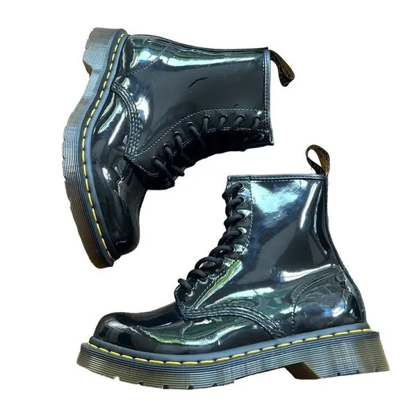 Dr. Martens Women’s 1460 8 Eye Patent Lamper Boots Size 5 Black Style 11821 Docs