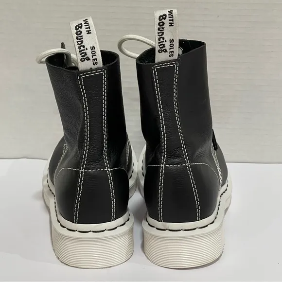 Dr. Martens Women's 1460 Pascal Virginia Lace Up Boots - Black/White Sz - 6 .US