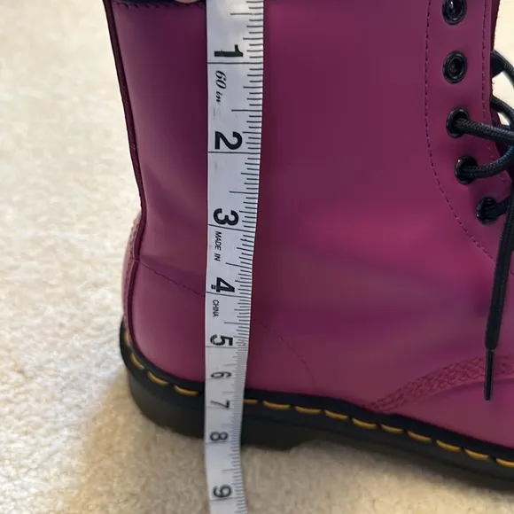 Dr Martins purple leather lace up boots Unisex size womans 12 / mens 11