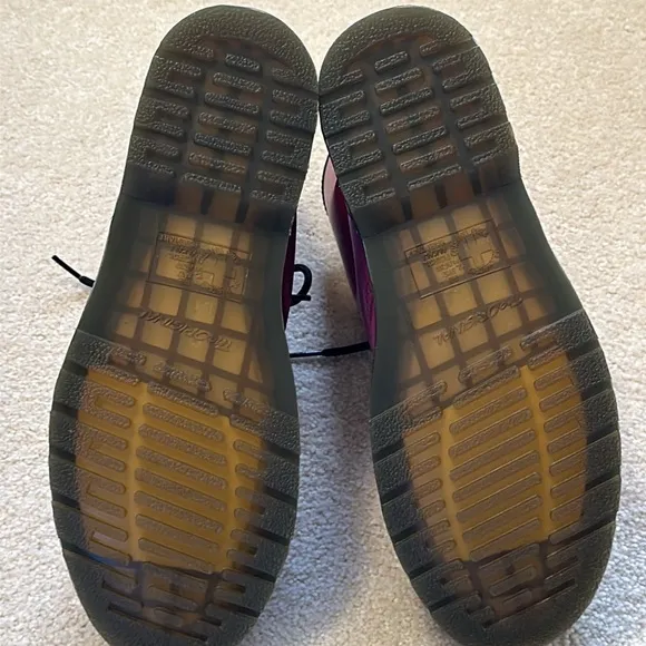 Dr Martins purple leather lace up boots Unisex size womans 12 / mens 11