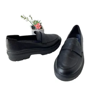 DR SCHOLL'S Check In Chunky Loafer Womens Shoes 8.5M Stripe Comfort Academia y2k