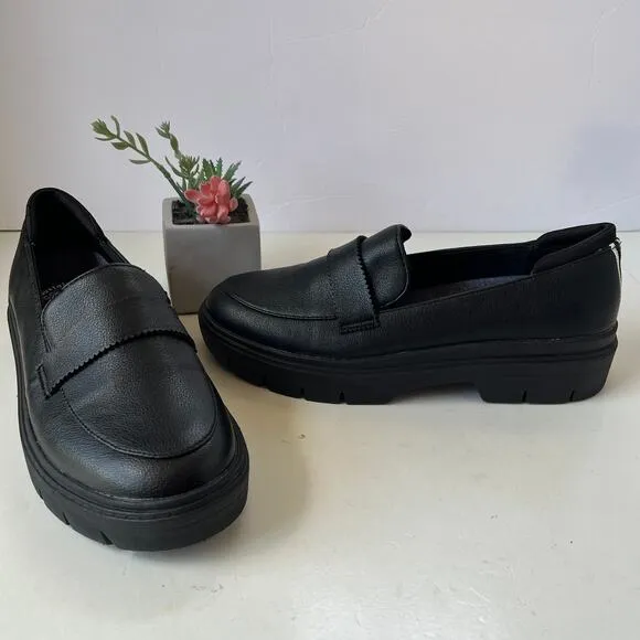 DR SCHOLL'S Check In Chunky Loafer Womens Shoes 8.5M Stripe Comfort Academia y2k