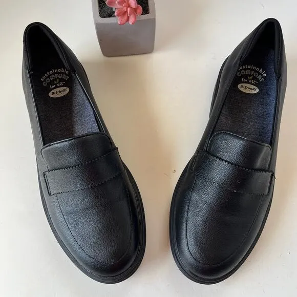 DR SCHOLL'S Check In Chunky Loafer Womens Shoes 8.5M Stripe Comfort Academia y2k