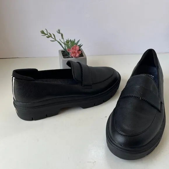 DR SCHOLL'S Check In Chunky Loafer Womens Shoes 8.5M Stripe Comfort Academia y2k