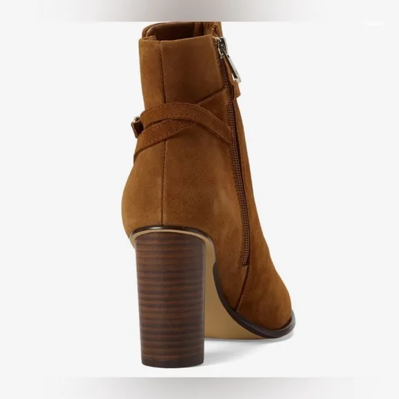 DRAPER JAMES Tegan Brown Leather Boots with Gold Detail - size 7.5