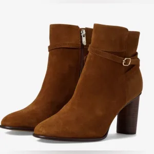 DRAPER JAMES Tegan Brown Leather Boots with Gold Detail - size 7.5