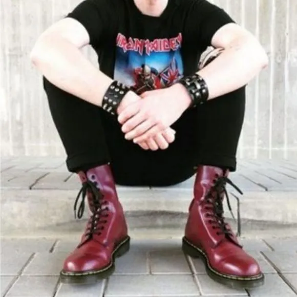 Dr Martens 1460 8 Eye Classic Cherry Red Oxblood Smooth Leather Combat Boots 8