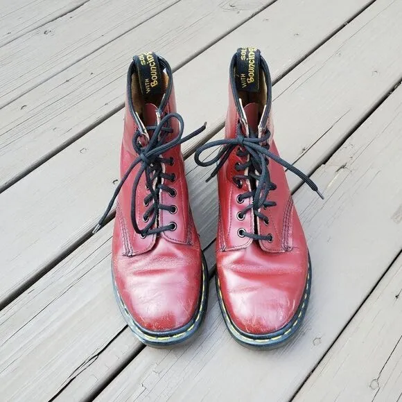 Dr Martens 1460 8 Eye Classic Cherry Red Oxblood Smooth Leather Combat Boots 8
