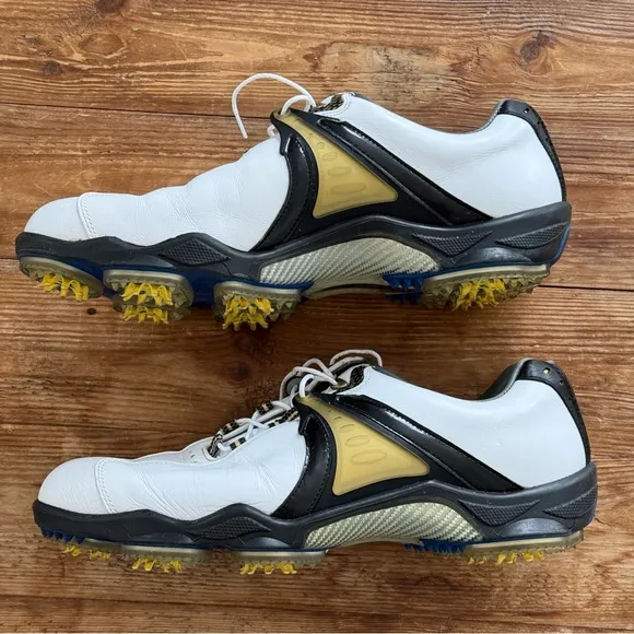 DRYJOYS E.C.L. leather System White and Black Golf Cleat Shoes Men’s 11.5 EUC